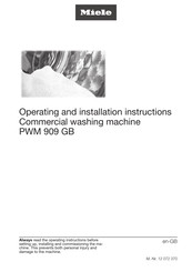 Miele PWM 909 GB Operating And Installation Instructions