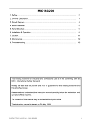 Varan Motors MIG Series Instruction Manual