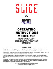 AMTI Products Slice 123 Operating Instructions Manual