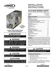 Lennox ELO183B Series Installation Instructions Manual