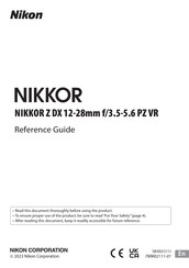 Nikon NIKKOR Z DX 12-28mm f/3.5-5.6 PZ VR Reference Manual