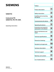 Siemens SIMATIC IPC PX-39A Operating Instructions Manual