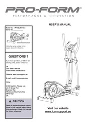 ICON Health & Fitness Pro-Form PFIVEL86113.0 User Manual