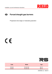 Riello 3781632 Installation, Use And Maintenance Instructions