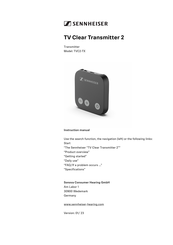 Sennheiser TV Clear Transmitter 2 Instruction Manual