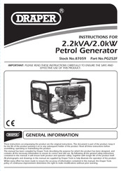 Draper PG252F Instructions Manual