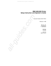 IBM 5400-006 Setup Instruction