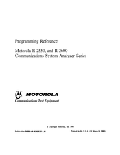 Motorola R-2550 Programming Reference Manual