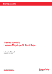 Thermo Scientific Heraeus Megafuge 16 Centrifuge Instruction Manual