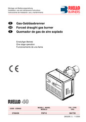 Riello Burners R40 FSP10 1/230/50 Installation, Use And Maintenance Instructions