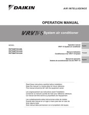 Daikin RXTQ60TAVJUA Operation Manual