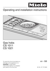 Miele CS 1011 Operating And Installation Instructions