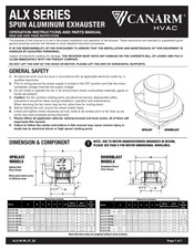 Canarm ALX180-DB Operation Instructions And Parts Manual