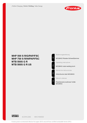 Fronius MTB 500S G R Operating Instructions Manual
