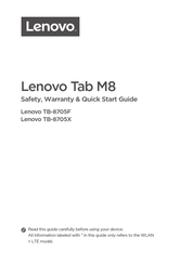 Lenovo TB-8705X Safety, Warranty & Quick Start Manual