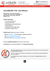 Axis 0936-001 User Manual