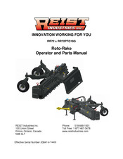 REIST INDUSTRIES RR72PTO18G Operator And Parts Manual