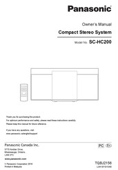 Panasonic SC-HC200 Owner's Manual