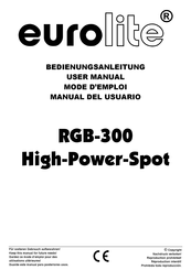 EuroLite RGB-300 High-Power-Spot User Manual
