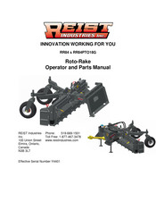 REIST INDUSTRIES RR84PTO18G Operator And Parts Manual