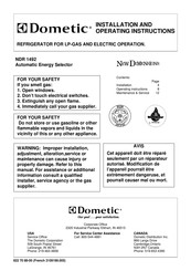 Dometic NDR1492 Installation And Operating Instructions Manual