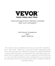 VEVOR 8801 User Manual