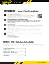 Stinger HEIGH10 Installer Setup Manual