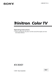 Sony Trinitron KV-XA51 Operating Instructions Manual