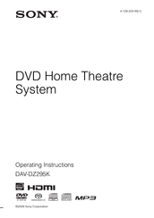 Sony DAV-DZ295K Operating Instructions Manual