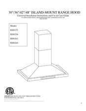 HOMEDEPOT RH0253 Universal Installation Instructions And Use & Care Manual