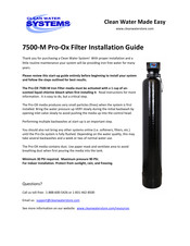 Clean Water Systems 7500-M Installation Manual