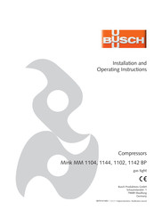 BUSCH MINK MM 1104 BP Installation And Operating Instructions Manual