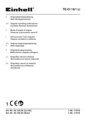 EINHELL TE-CI 18/1 Li-Solo Original Operating Instructions