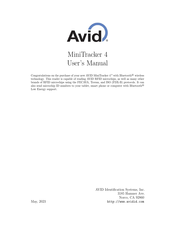 Avid Technology MiniTracker 4 User Manual