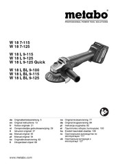 Metabo W 18 L 9-115 Instructions Manual