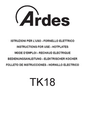 ARDES TK18 Instructions For Use Manual