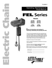 little mule FEL0516 Operating, Maintenance & Parts Manual