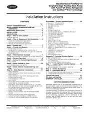 Carrier WeatherMaker 50FCQ 14 Series Installation Instructions Manual