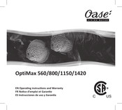 Oase OptiMax 250 Operating Instructions And Warranty