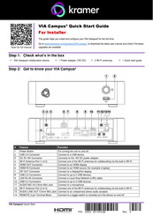 Kramer VIA Campus2 Quick Start Manual