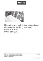 Miele PWM 509 SOM Operating And Installation Instructions
