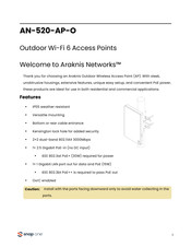 Snap One Araknis Networks AN-520-AP-O Manual