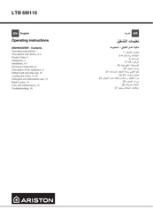Ariston LTB 6M116 Operating Instructions Manual