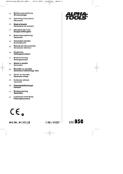 Alpha tools STE 850 Operating Instructions Manual