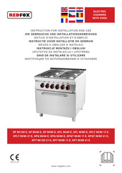 RM Gastro REDFOX SPQ 90/40 E Instructions For Installation And Use Manual