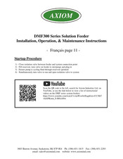 Axiom DMF300 Series Installation, Operation & Maintenance Instructions Manual
