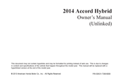 Honda Accord Hybrid 2014 Owner's Manual