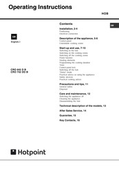 Hotpoint Ariston CRO 742 DO B Operating Instructions Manual