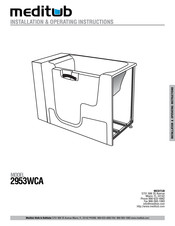 Meditub 2953WCA Installation & Operating Instructions Manual
