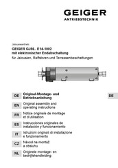 Geiger GJ56 E14-1002 Series Original Assembly And Operating Instructions